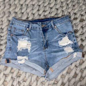 Ripped Jean Shorts